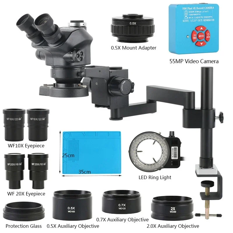 Digital Magnifier Reading - 3.5X-200X Zoom Stereo Trinoculaire Microscoop Klem