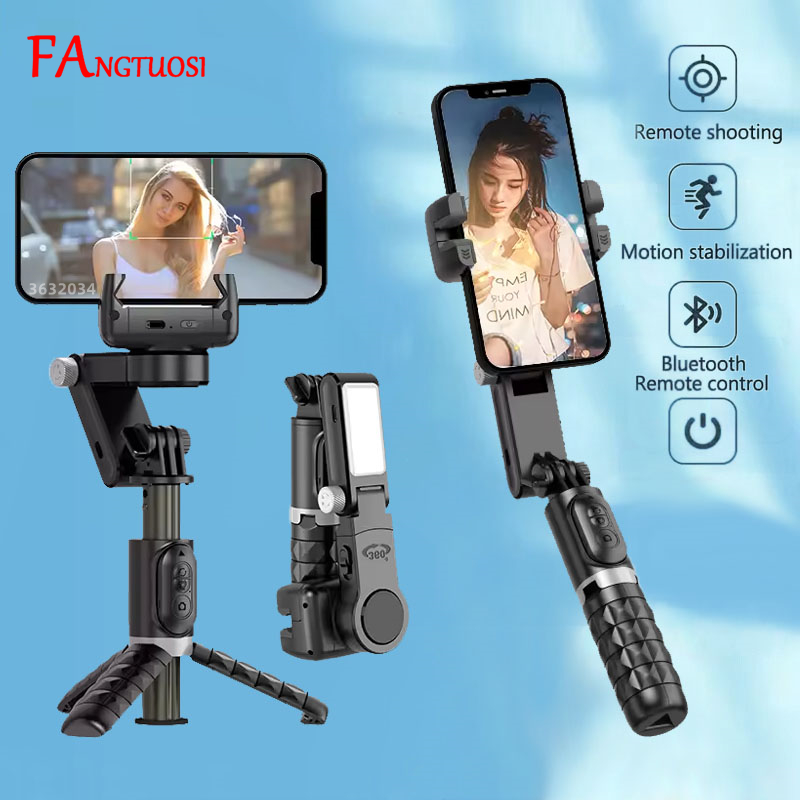 Auto Tracking Tripod - FANGTUOSI 360-rotatie-gimbal, selfiestick-statief met sluitervullicht volgende