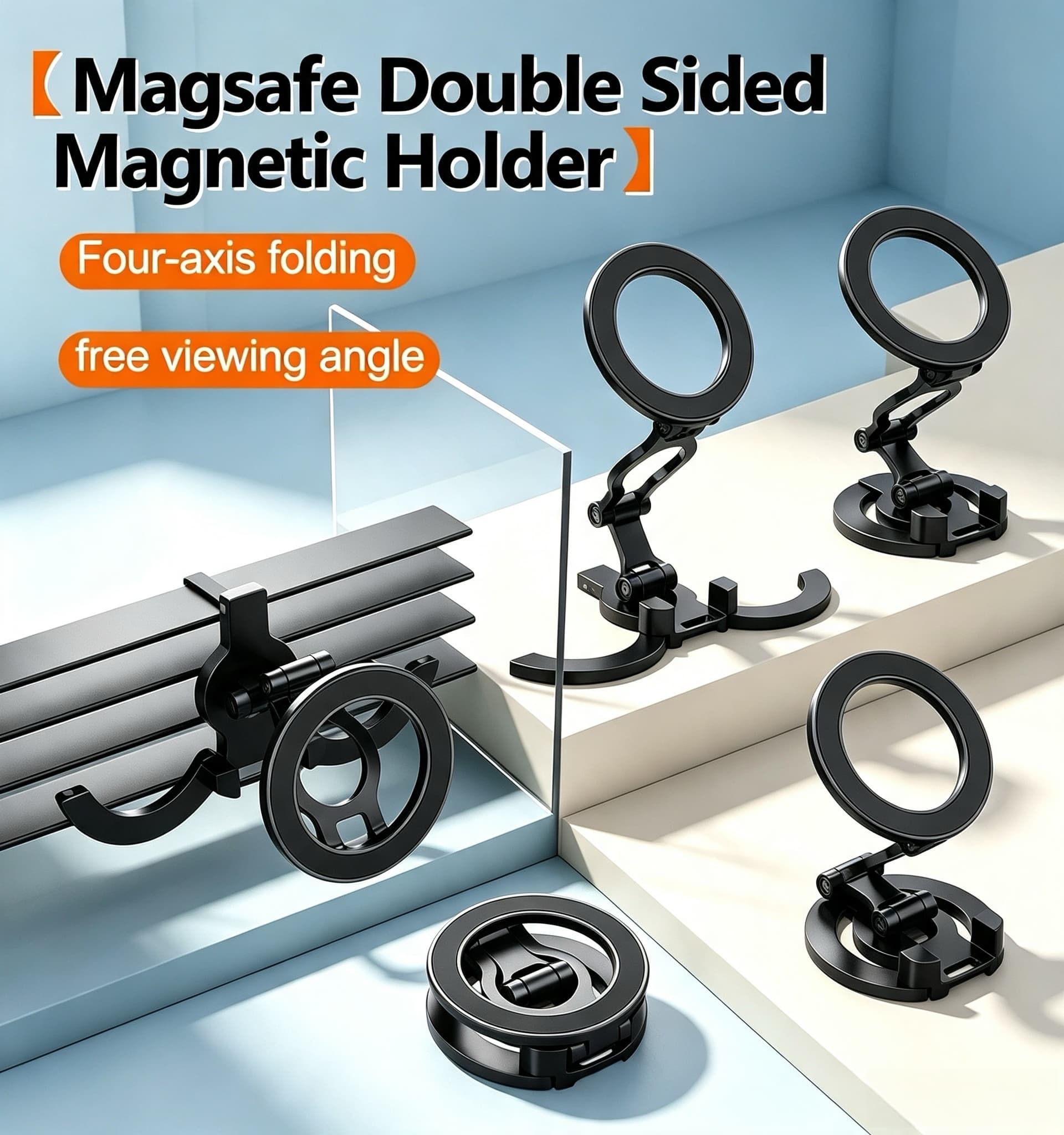 Auto Tracking Tripod - Dubbelzijdige Magsafe Telefoonstandaard Tripod 360 °