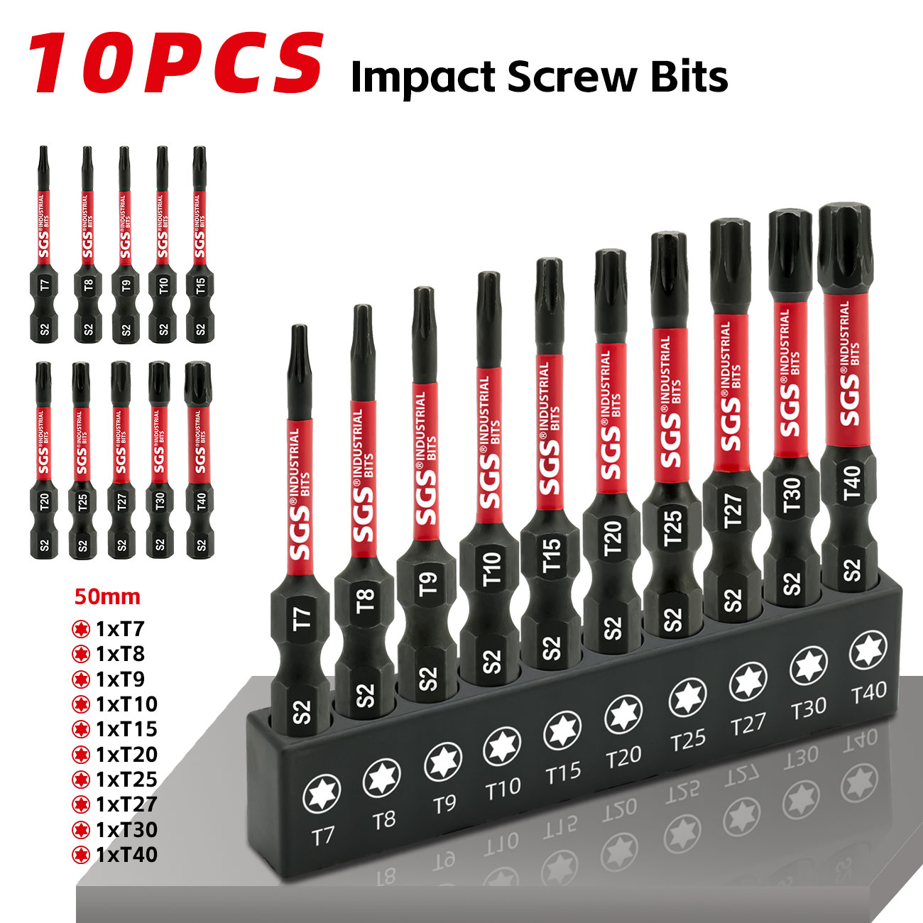 Electronics Repair Gadgets - 10-delige magnetische stervormige bitset, model: T7/8/9/10/15/20/27/25/30/40,