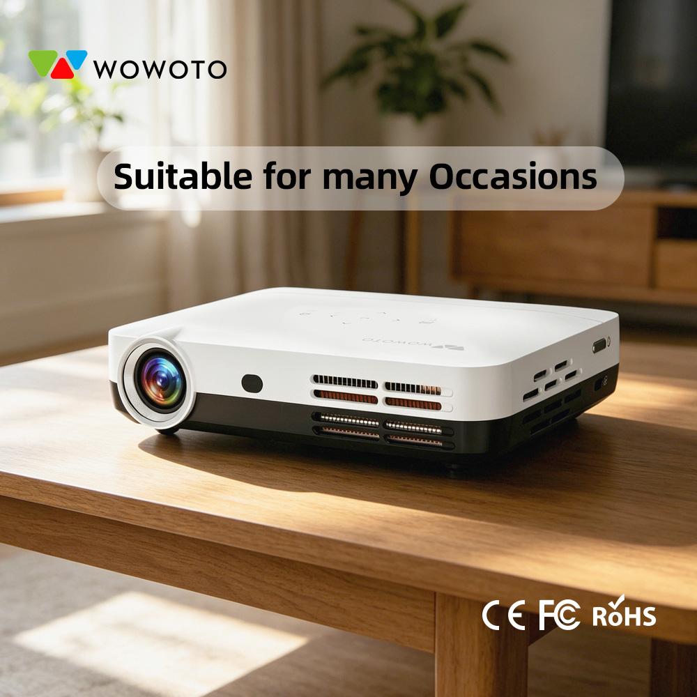 Mini Projector Portable - WOWOTO Draagbare Mini Home Theater Projector
