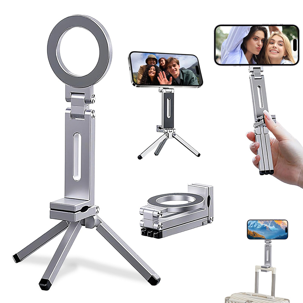 Auto Tracking Tripod - Telefoonstatief Magnetische Telefoonhouder Stand Opvouwbaar 360°