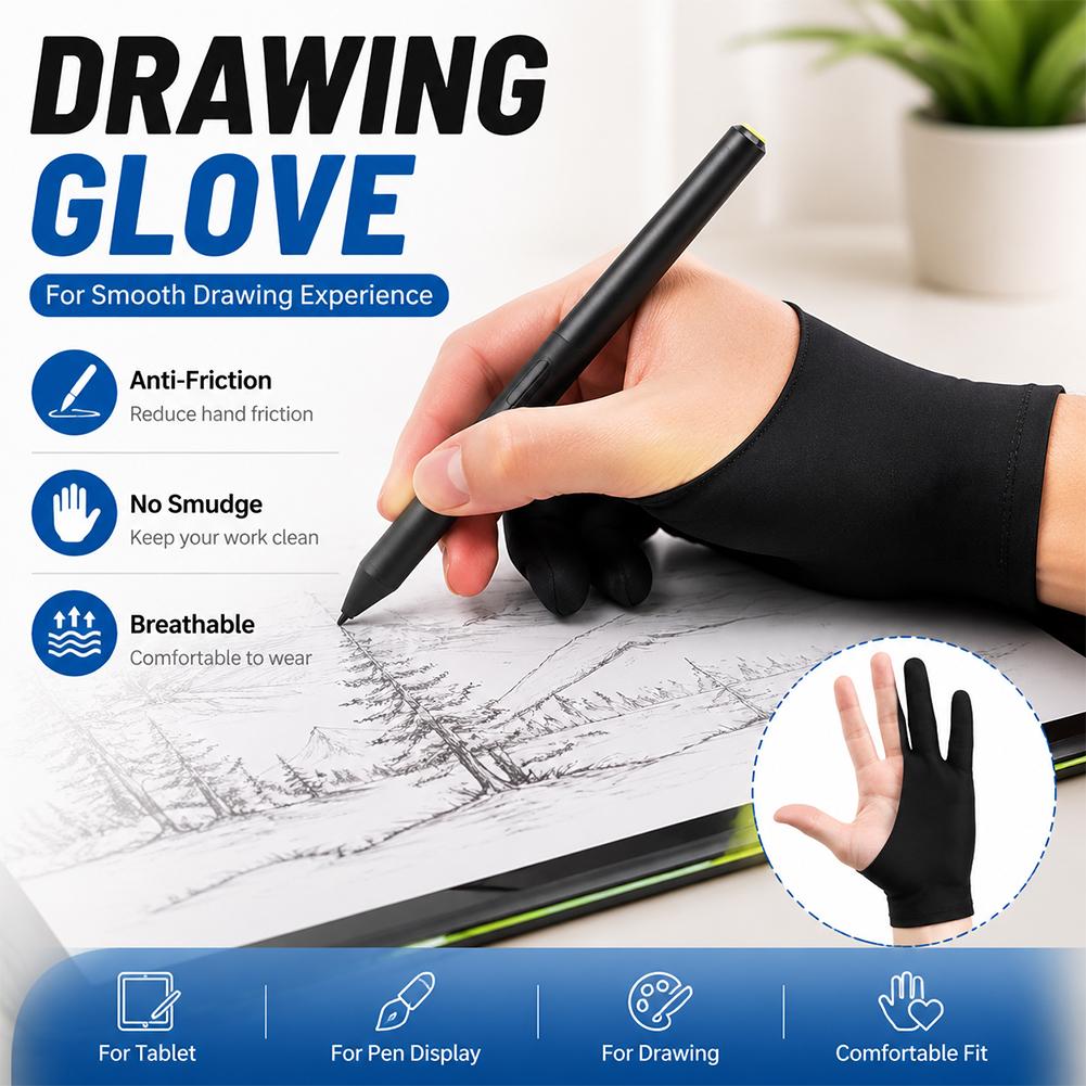 Digital Drawing Tablet - Tekenhandschoen Anti-touchscreen Kunstenaarshandschoen Ademende elastische anti-fouling